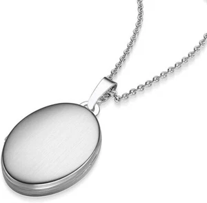 Amoonic Damen Medaillon OVAL | 925 Silber zum Öffnen Kette 45-50cm | Erinnerung - Bild 1 von 5