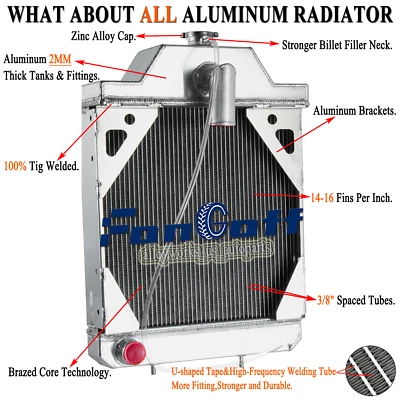 For Case IH 530CK 580B 580CK Gas Diesel Tractor Radiator #AR39345 A39345 A35583 - Image 1 of 4