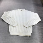 Vintage Alana Sweater Mens Large Cream  Fishermans Cable Knit Ireland 80S Thick