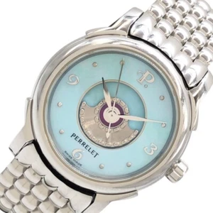 【watch】 PERRELET Lady Tempest Double Rotor Blue Shell SS Automatic Ladies Watch - Picture 1 of 6