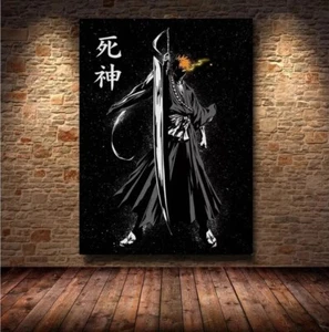 8x12in Bleach Anime Black Sword Art Canvas Home Decor wall art UNFRAMED - Picture 1 of 4