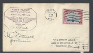 1928 Greenbay WI Cam9 1st Flight To Chicago W/C11 - Picture 1 of 1