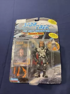 Playmates 1995 STAR TREK Holodeck Series Teniente Worf con atuendo ritual Klingon #6985 - Imagen 1 de 2