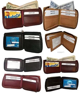 Zip around Man's Leather wallet 9 card, ID, 2 Billfolds wallet for men.New #86 - Picture 1 of 48