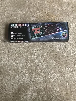 Brookstone USB Wired Gaming Keyboard with Multi-Color LED Backlit w/o Box. - Image 1 of 4