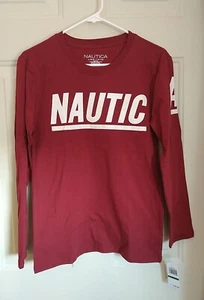 NAUTICA YOUTH LONG SLEEVE POMEGRANATE RED T-SHIRT, SIZE L (14/16) - Picture 1 of 2