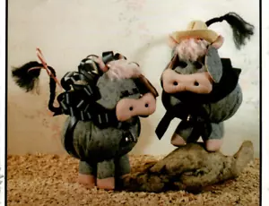 Round Up Pals Cow Doll Pattern Soft Sculpture Sewing Cottage Country Folk Art - Picture 1 of 2