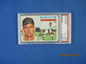 1956 TOPPS Baseball # 43 Ray Moore PSA 8 O/C - Picture 1 of 2