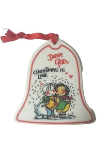 Christmas Is Love Porcelain Holiday Christmas Tree Ornament "Dear God Kids" 2008 - Picture 1 of 4