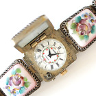 ZSRR Emaliowany ręcznie malowany zegarek damski " Chaika " 1980-1989 Vintage mechaniczny