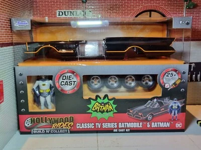 Batmobile With Batman Kit Figure 1966 DC Comics 1:24 Scale Metal Model Diecast - Image 1 of 4