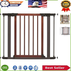 29-Inch Tall Secure Pet Gate with Walk-Through Wood Door - 38-Inch Expandable - Picture 1 of 4