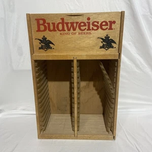 Vintage Budweiser Wooden 30 CD Hanging Wall Rack Display Holder - Picture 1 of 14