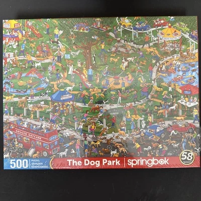 New-Springbok's 500 Piece Jigsaw Puzzle The Dog Park - Made in USA - Image 1 of 3