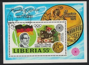Liberia Munich Olympic Games Gold Winner H Winkler 1973 CTO Sc#622 MI#Block 64 - Picture 1 of 1