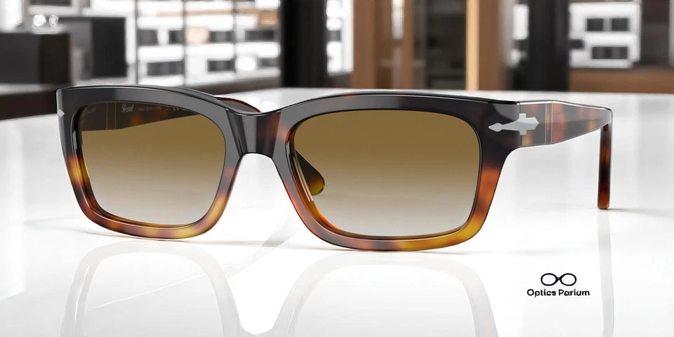 PERSOL PO3301S 116051 棕色切工 Lt 棕色玳瑁色棕色 54 毫米男式太阳镜 — 第 1/2 张图片