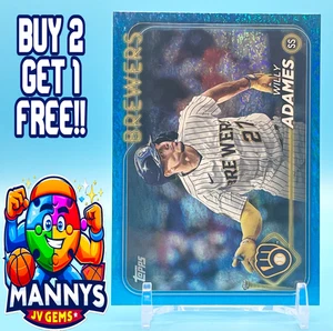 2024 Topps Series 1 - Willy Adames 663/999 Blue Holo Foil #33 Milwaukee Brewers - Picture 1 of 2
