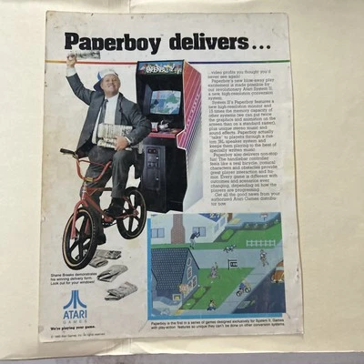11- 8.5'' Paperboy Atari Strikes Spares Bally arcade  video game AD FLYER - Image 1 of 4