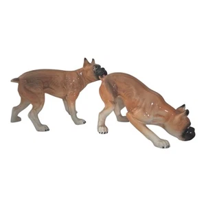 Vintage Pair Of Boxer Dogs Dog. One Pose Is Hilarious! Ceramic ROYAL DOULTON. - Picture 1 of 4