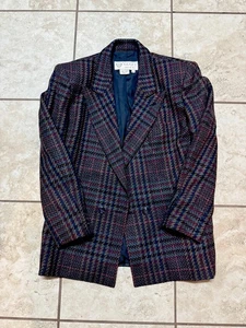 Blazer vintage Gucci anni 80 multicolore con pied de poule. Taglia 8-10. Italia taglia 40 - Foto 1 di 7