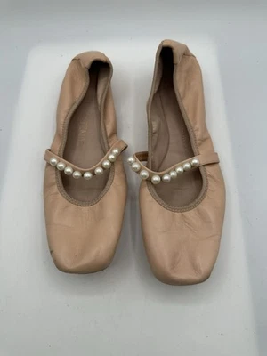 Stuart Weitzman Goldie Pearl Blush Pink Leather Ballet Flat Women Sz 10.5B - Image 1 of 4