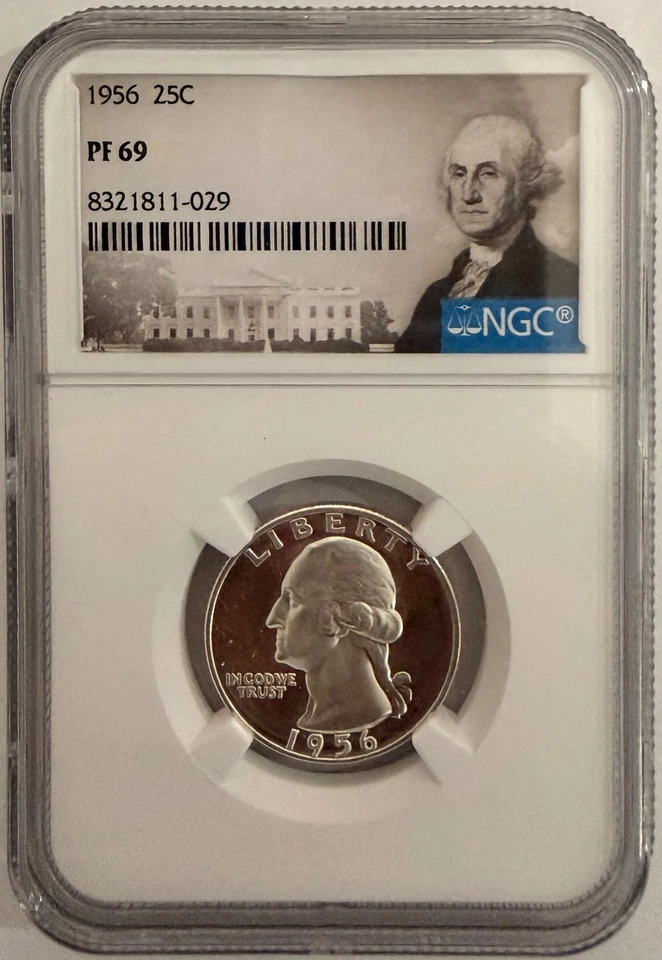 1956 silver Washington quarter 25C NGC PF 69 - Image 1 of 1