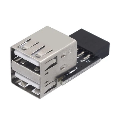Adattatore USB da 9 pin a 2 porte connettore PC scheda madre interna 9 pin a USB2.03003 - Immagine 1 di 4