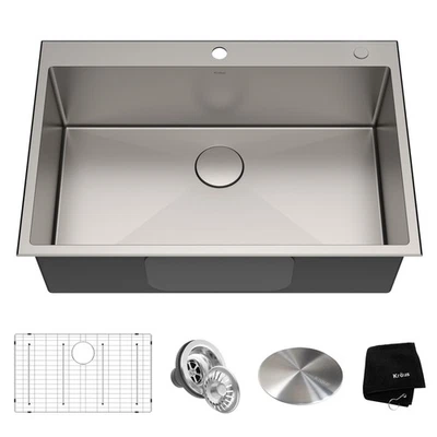 Fregadero de cocina Kraus Standart Pro 33" certificado de acero inoxidable restaurado Foto 1 de 4