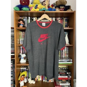 Mens vintage Y2K Nike ringer t shirt red grey size large - Picture 1 of 4