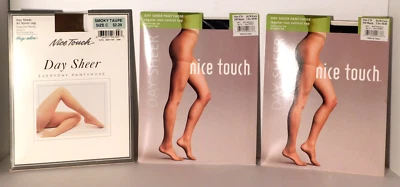 Vtg. Pantimedias transparentes de día Nice Touch de Sears Non Control Top Tamaño CD Lote de 3 Foto 1 de 4