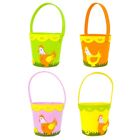Easter Baskets with Handle Non-Woven Hunt Bag Colorful Painted Pattern
