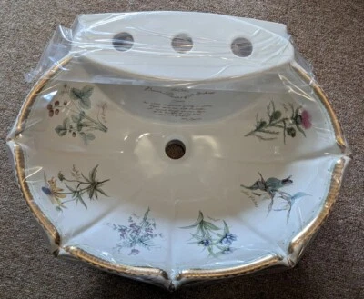 RARO NUEVO Kohler Flores de Pradera Anatole Galleta Pedestal Fregadero Con Flores,.. Foto 1 de 4