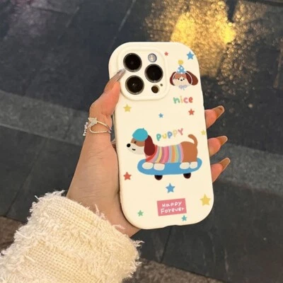 Case For iPhone 16 Pro Max 15 14 13 12 11 XR XS 8 Skateboarding Dog Phone Cover - Image 1 of 4