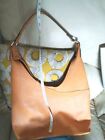 Gorgeous Large Yellow Tan Faux Leather Slouch Bag 2 Inner Pockets 1 Outer
