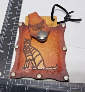 Laser cut leather wallet by me scalloped web bat shaped custom goth rockabilly - Picture 1 of 7