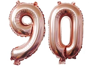 Big 40" 90 Rose Gold Foil Number Balloons Photo Shoot 90th Birthday Float Helium - Picture 1 of 1