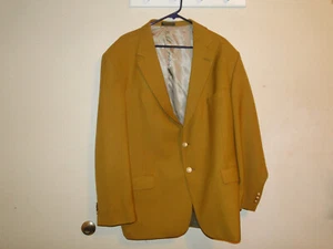 Academy Award Clothes Vintage Tan Gold Blazer Jacket 43L Tailored in USA - Picture 1 of 5
