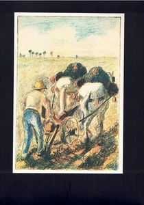 Camille Pissarro-El arado-Impresión en tapete negro-Impreso en Japón - Imagen 1 de 2