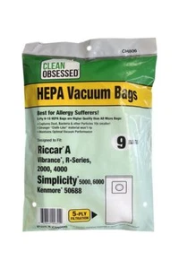 Clean Obsessed H-10 HEPA Bags Fits Riccar A - Vibrance, R-Series 2000, 4000 - Picture 1 of 3