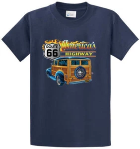 AMERICA'S HIGHWAY WOODY Cotton Printed Tee Shirt Regular and Big and Tall Sizes  - Picture 1 of 6
