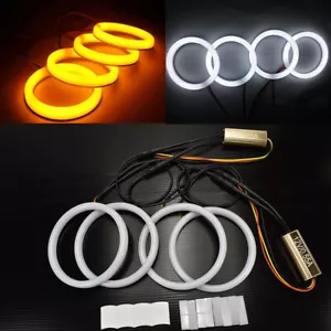4 anillos de halo de ojos de ángel LED de 106 mm para BMW E46 Serie 3 2D cupé blanco ámbar - Imagen 1 de 6