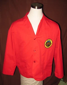 Detroit Zoo Wolverine Workers Long-Sleeve Lab Coat, Red, Size XL, 46, EUC - Picture 1 of 6