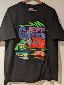 Vintage 90s Jeff Gordan Nascar Chase Authentic Black X-Large T-Shirt - Picture 1 of 5