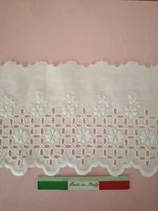 BALZA PIZZO SANGALLO 100% COTONE, ALTEZZA CM9,5 BIANCO.MADE IN ITALY. - Foto 1 di 1