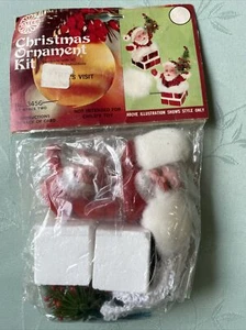 WALCO Christmas Ornament Kit Santa's Visit, Makes 2, NOS (1977) - Picture 1 of 7