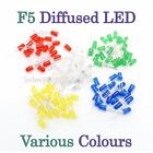5mm High Brightness Diffused LEDs Various Colours/Quantity Diode Milky Mist Lens