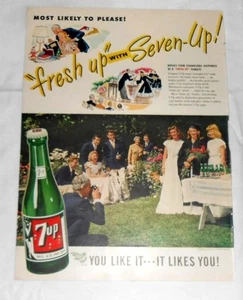 Anuncio de refrescos 1947 7-UP - Página del 9 de junio de 1947 revista Life - Imagen 1 de 3