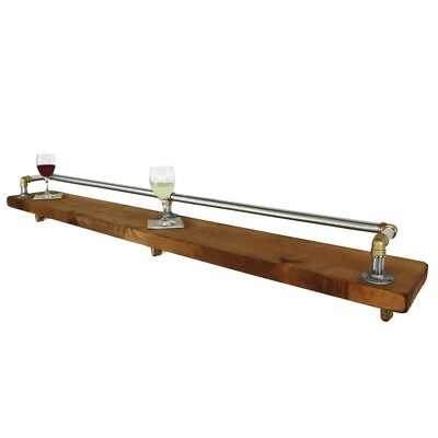 Drinks Breakfast Bar | Industrial Silver and Brass Pipe Style - Image 1 of 4