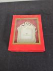 Wedgewood Ornament Picture Frame Easel Back White Gold Gift Tag In Box Tabletop