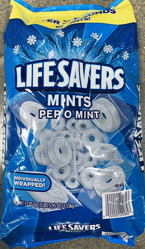 LifeSavers Pep O Mint Breath Mints Bulk Hard Candy Candies 53.95 oz (3.3 lbs) - Image 1 of 2